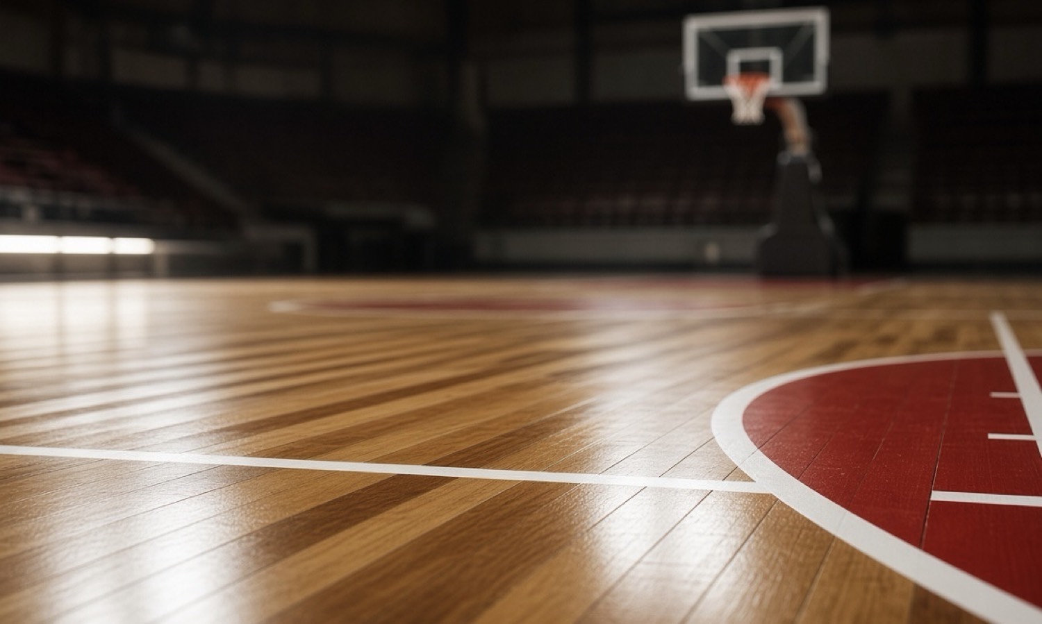 Hardwood court surface